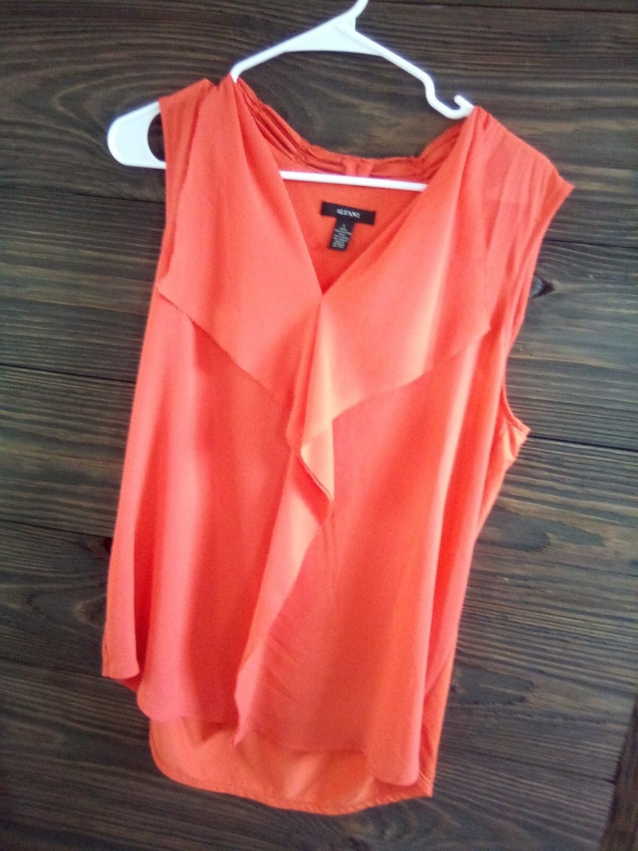 Alfani Sz L Orange Lightweight Sleeveless Blouse | eBay Alfani Sz L Orange Lightweight Sleeveless Blouse | eBay
