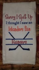 Hockey Burp Cloth...Rangers inspired Sorry I Spit Up Burp Cloth