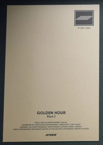 ATEEZ Golden Hour Part 1 10th Album Member Postcards A6 Official Blue Golden Ver - Picture 9 of 15