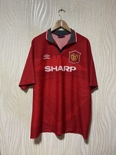 MANCHESTER UNITED 1994 1995 1996 HOME FOOTBAL SHIRT SOCCER JERSEY UMBRO sz 2XL