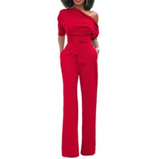 Womens Casual Wide Leg Jumpsuit Romper Evening Party Long Pants Ladies Playsuit