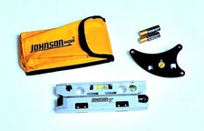 JOHNSON 40-6174, Magnetic Torpedo Laser Level w/Leveling Base and Pouch, 7-3/8"