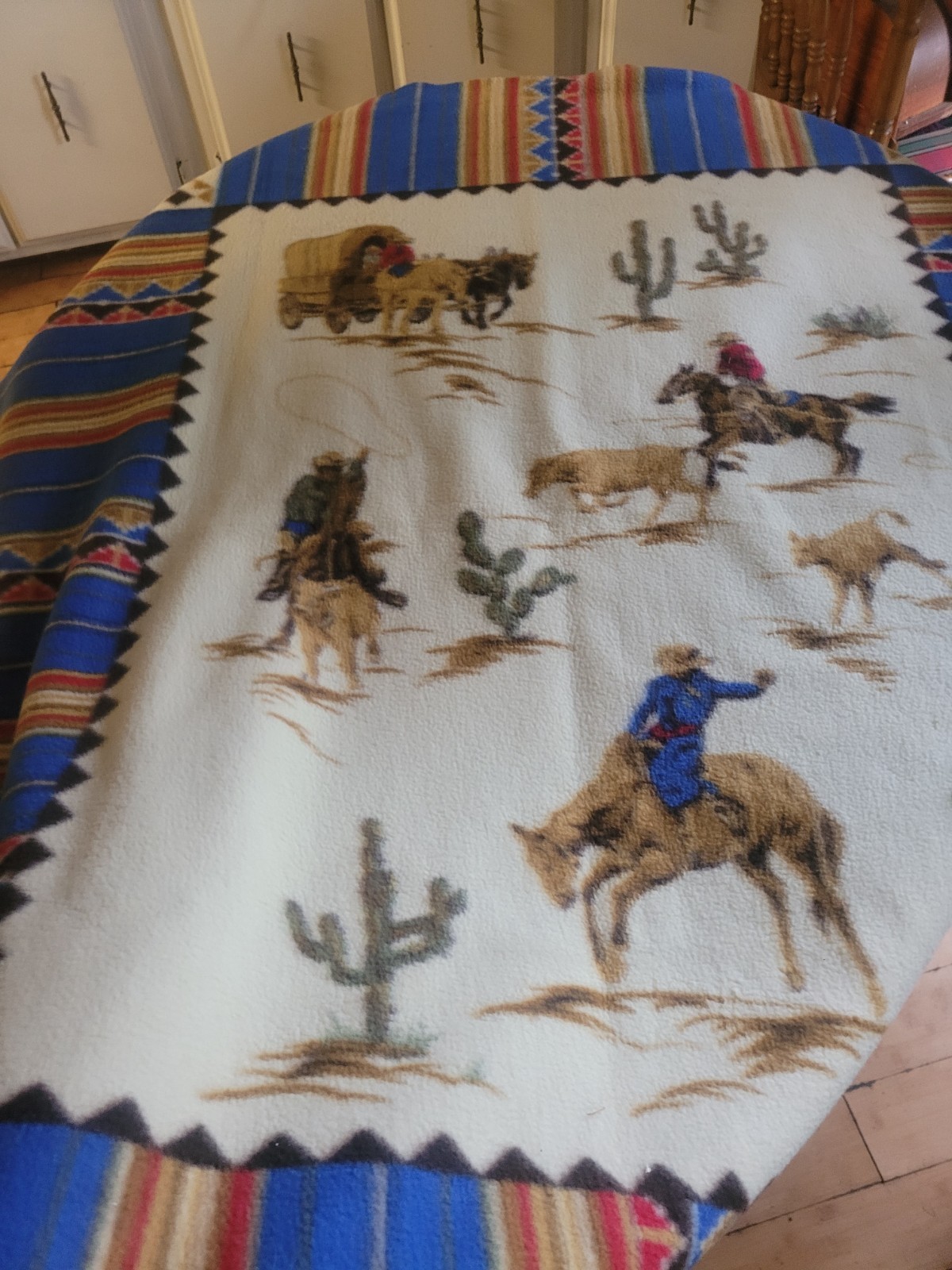Rare Cowboy FLANNEL Fabric 55 x 50