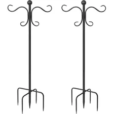 2-Pack 76 In. Adjustable Double Shepherds Hooks Outdoor Steel Heavy Duty 2 Sided