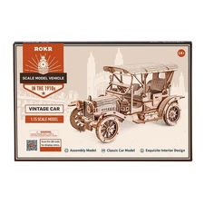 ROKR Vintage Car 3D Wooden Puzzle Retro Car Mode  for Adults