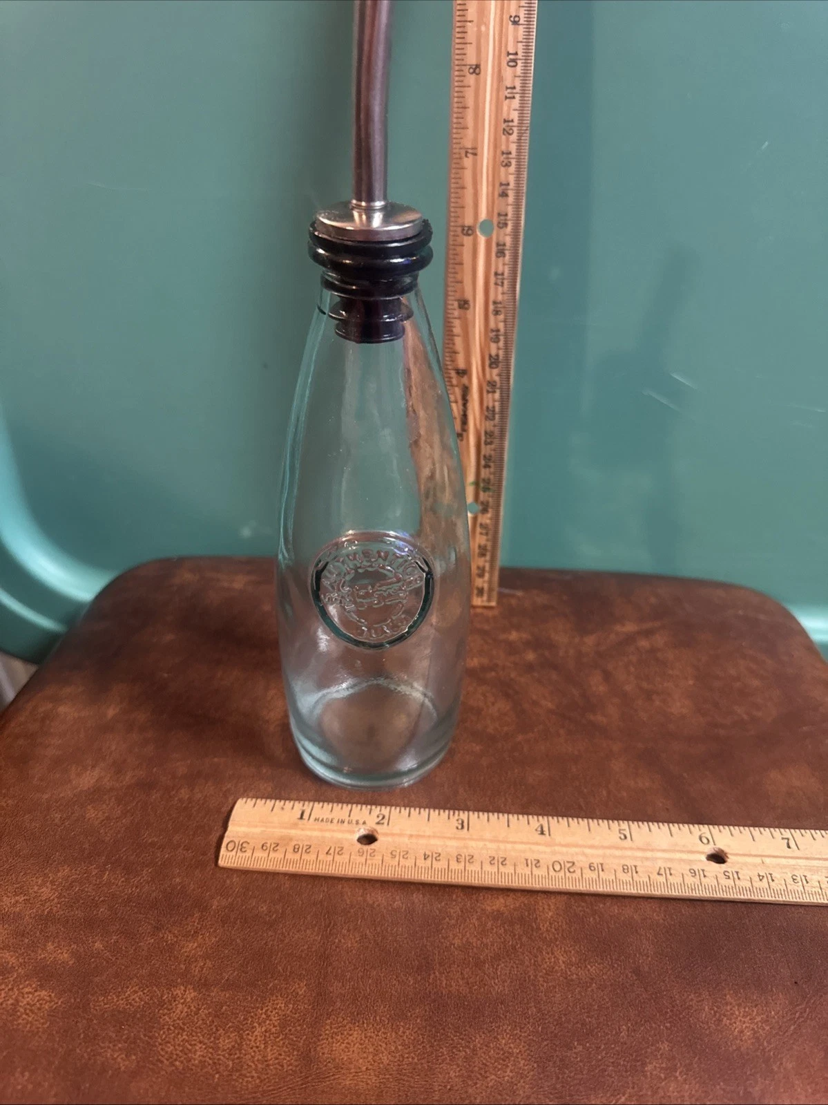 Vintage San Miguel Authentic Recycled Glass Oil And Vinegar Dispenser