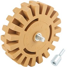 Rubber Eraser Wheel,Decal Remover Eraser Wheel - 4 inch Slotted Edge Rubber