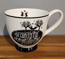 Portobello By Inspire Black & White Coffee Tea Mug Footed tre, bunny