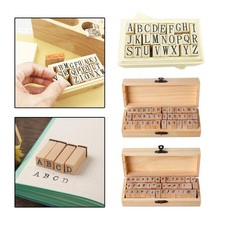 Lettere dell'alfabeto in legno Francobolli Scatola di legno Diario Album
