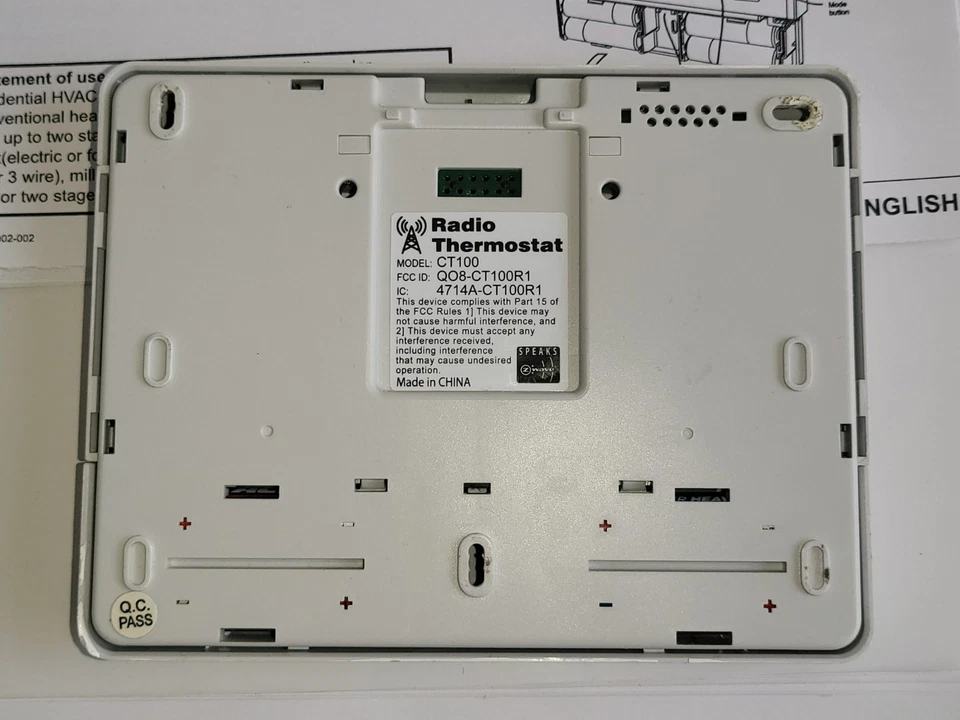 Z-Wave CT101 Radio Thermostat w/ User Manual – Smart Home Control USED - Image 3 of 4