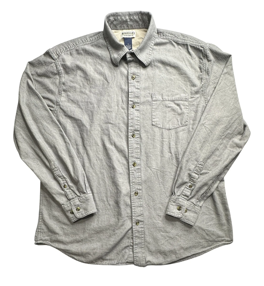 Chemise homme à manches longues gris Magellan gris mick coupe