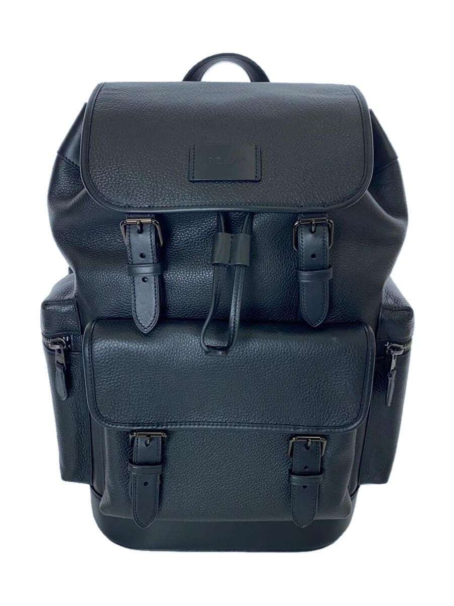 COACH Black Leather Plain Backpack cp046 Stylish Durable