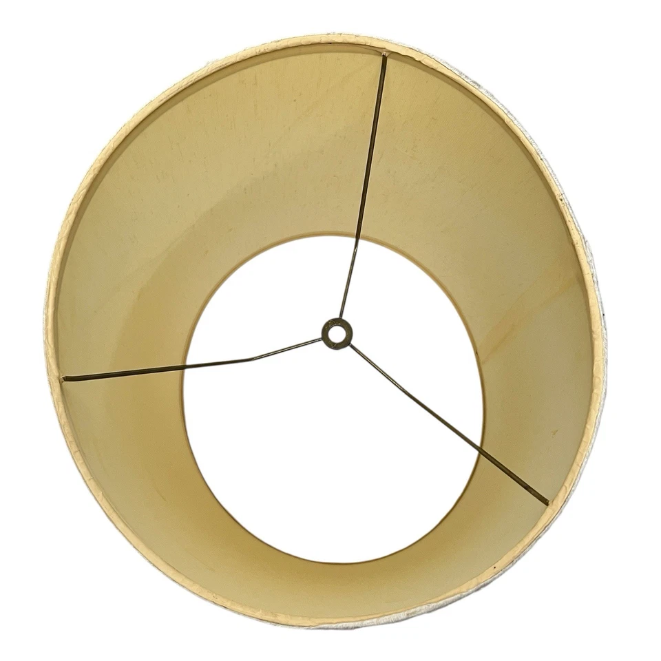 Pantalla de lámpara de tambor texturizada de 16 pulgadas de alto borde de cable marrón crudo Foto 3 de 4