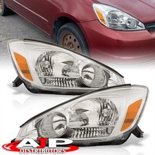 Chrome Housing Amber Oe Style Headlights Lamps Lhrh For 2004-2005 Toyota Sienna Chrome Housing Amber Oe Style Headlights Lamps Lhrh For 2004-2005 Toyota Sienna