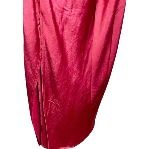 Lioness | Maxi Abito Walk The Line Magenta Raso Scollo Cappuccio Taglia M | Nuovo con etichette - Foto 8 di 12