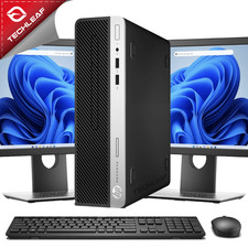 HP Desktop PC i5-8500, up to 32GB RAM, 4TB SSD, Dual 24