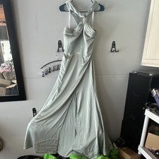 Azazie Light Green Sleeveless Bridesmaid Dress 100% Polyester Size 18 A18