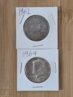 Lot of 2 Silver Half Dollars – 1962 Franklin & 1964 Kennedy – 90% Silver Coins