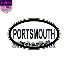 New Hampshire Portsmouth Oval Sticker 4 Pack 3x2 Inch