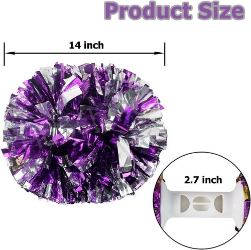 Aufregende 14 Zoll Cheer Pom Poms mit hochwertigen Schlagstockgriffen - 2, 6 oder 12 Stück - Bild 4 von 7