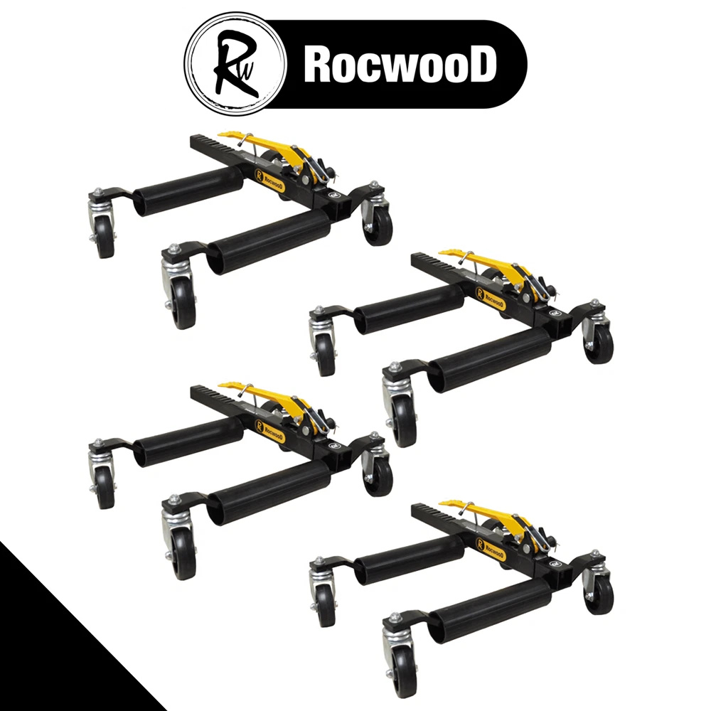 Costway 4 Piece Wheel Dollies with Lockable Casters and Handle Costway 4 Piece Wheel Dollies with Lockable Casters and Handle