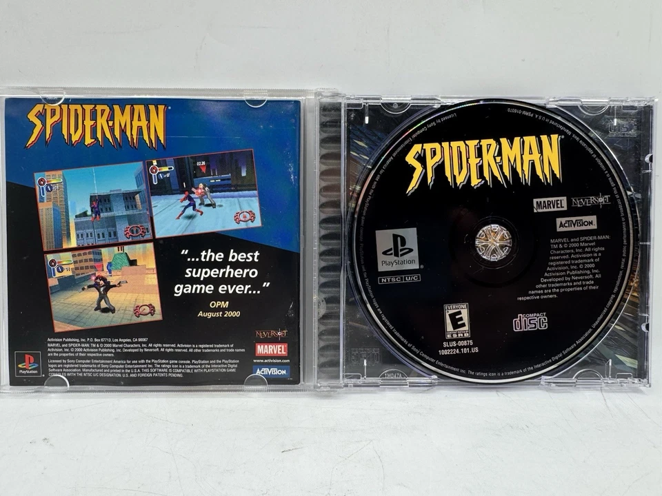 Spider-Man (SONY PlayStation 1, 2000) PS1 Black Label Good Condition - Image 3 of 4