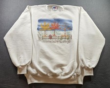 Vintage Russell Athletic 90s Made In USA White Crewneck Sweatershirt Size XL