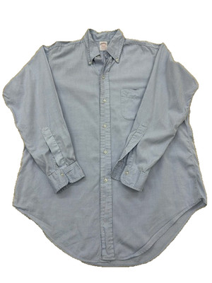 Brooks Brothers blaues Button-Down Herrenhemd Größe 16-33 normale Passform