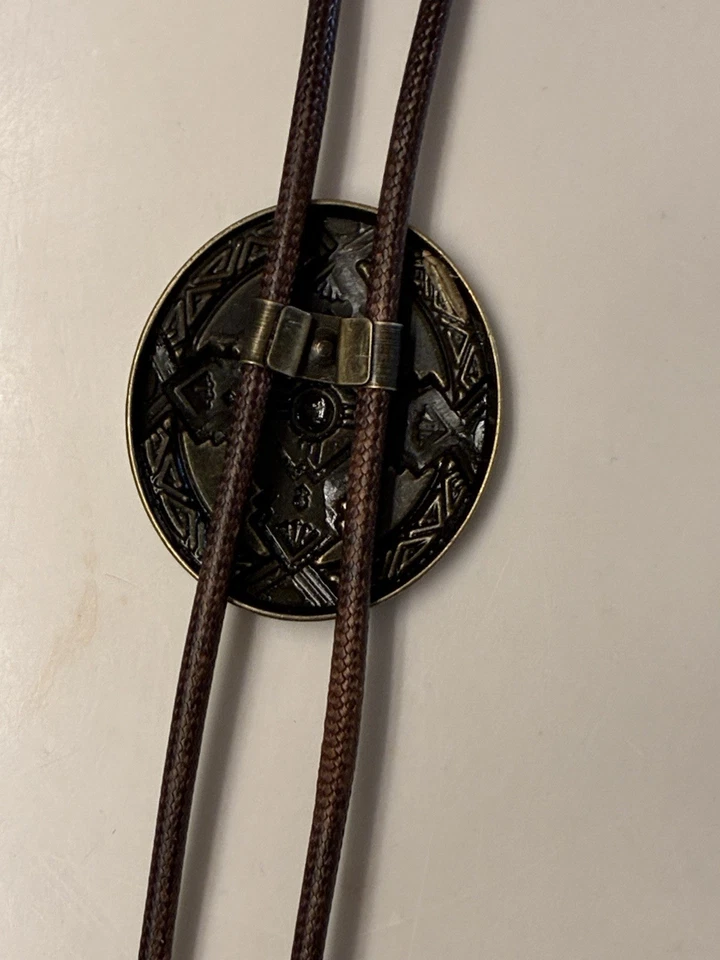Vintage Style Western Bolo Tie Bronze Tone Enamel Cross Southwestern Design New - Image 3 of 4