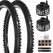 24 Inch Bike Tire, 2 Pack 24x1.95” Bicycle Tires and Tubes, 24 x 1.95 Bike