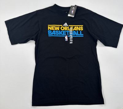 New Orleans Pelicans Adidas T-Shirt Mens Small Black NBA Basketball S/S Tee NEW
