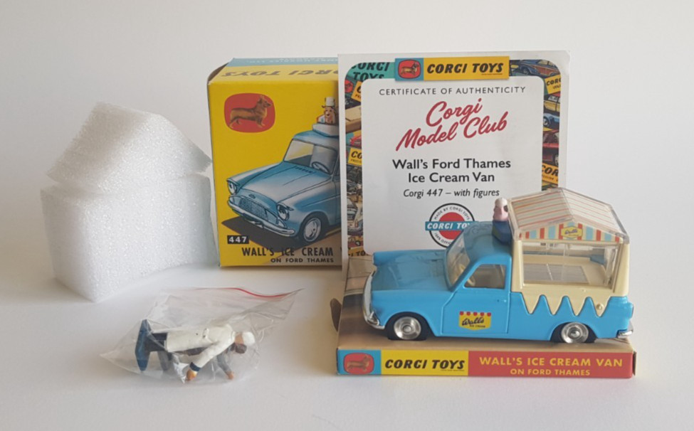 Corg Model Club 474 - Wall's ce Cream Van on Ford Thames Chasss wth