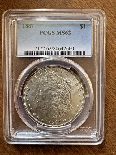 1887-P Morgan Silver Dollar $1 PCGS MS62, Starting Well Below Melt Value