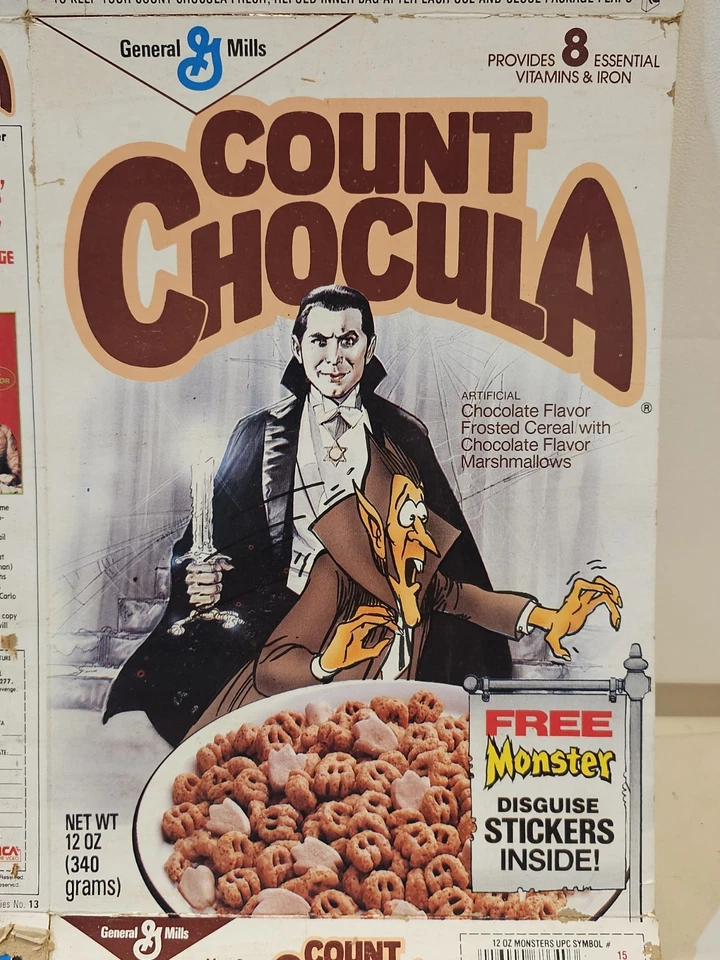 Caja de cereales ultra rara prohibida 1987 Count Chocula Bela Lugosi - estrella  Foto 2 de 4