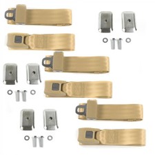 Ford Truck 1957 - 1960 Std. 2pt Tan Lap Bench Belt Kit Wbrackets-3 Blts Ford Truck 1957 - 1960 Std. 2pt Tan Lap Bench Belt Kit Wbrackets-3 Blts