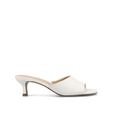 Journee Jeylah Women's White Single Band Slip On Dress Sandals Size 7M New