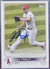 TOPPS 2022 SERIES 1 MIKE TROUT #27 AUTOGRAPHED ANGELS MLB BASEBALL CARD