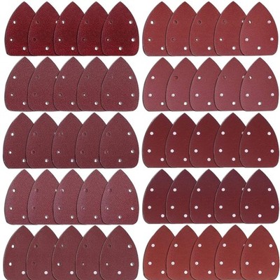 Schleifpapier Set 50 Stück Körnung 40 bis 800 für Dreieckschleifer feines Pol...