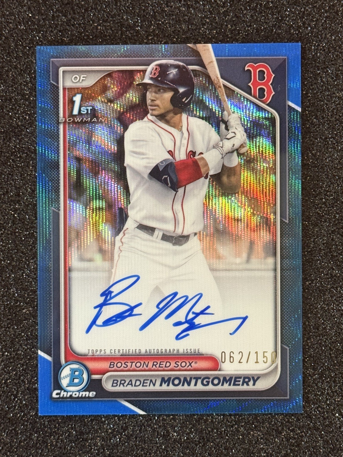 Braden Montgomery 2024 Bowman Draft 1st Auto Chrome Blue Wave Refractor /150