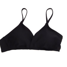 Shade  Shore Womens L 12-14 Surplice Triangle Bralette Bikini Top Black