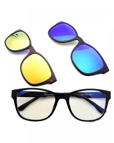 Occhiali con vetri / lenti intercambiabili tra 3 diversi colori | eBay