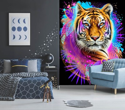 3D Aquarell Tiger C1576 Tapete Wandbild Fototapete Sheena Pike Amy