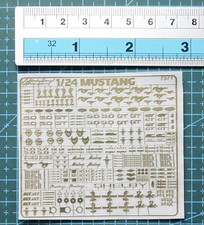 chrome metal decals 1/24 Mustang Golden for model kits 7571D