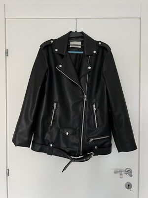 Giacca Giubbotto Chiodo Pelle Biker Stradivarius oversize