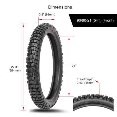 Tusk 2Track Adventure Motorcycle Tire Set 90/90-21 (54T) and 150