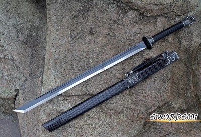 FULL RIVER RED Carbon Steel Chinese Tang Dynasty Sword 唐横刀 Dragon Pattern Sheath