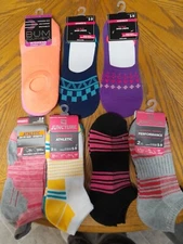 New Lot 10 Pairs Sports Womens Ankle  Socks Size 5-9 Bum & Juncture Brand