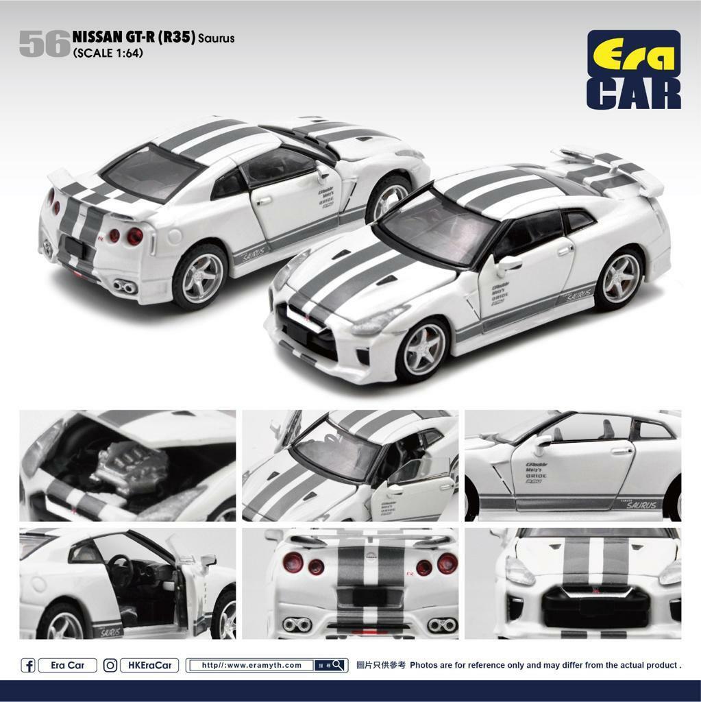 ERA Car 1:64 - Nissan GT-R R35 Saurus (White & Gray Stripe) | eBay
