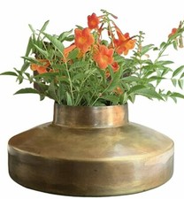 Hand Crafted Metal Flower Vases for Weddings, Events, Decorating, (Antique Brass