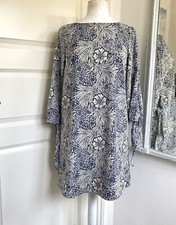 H&M William Morris & Co Tunic Dress with Pockets Marigold Print Navy EU 36 S
